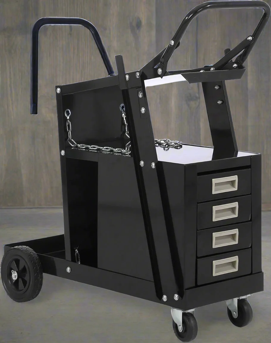 Welding Tool Cart with 4 Drawers – MIG Welder & Plasma Cutter Storage | SKU: S1289 - Image 3