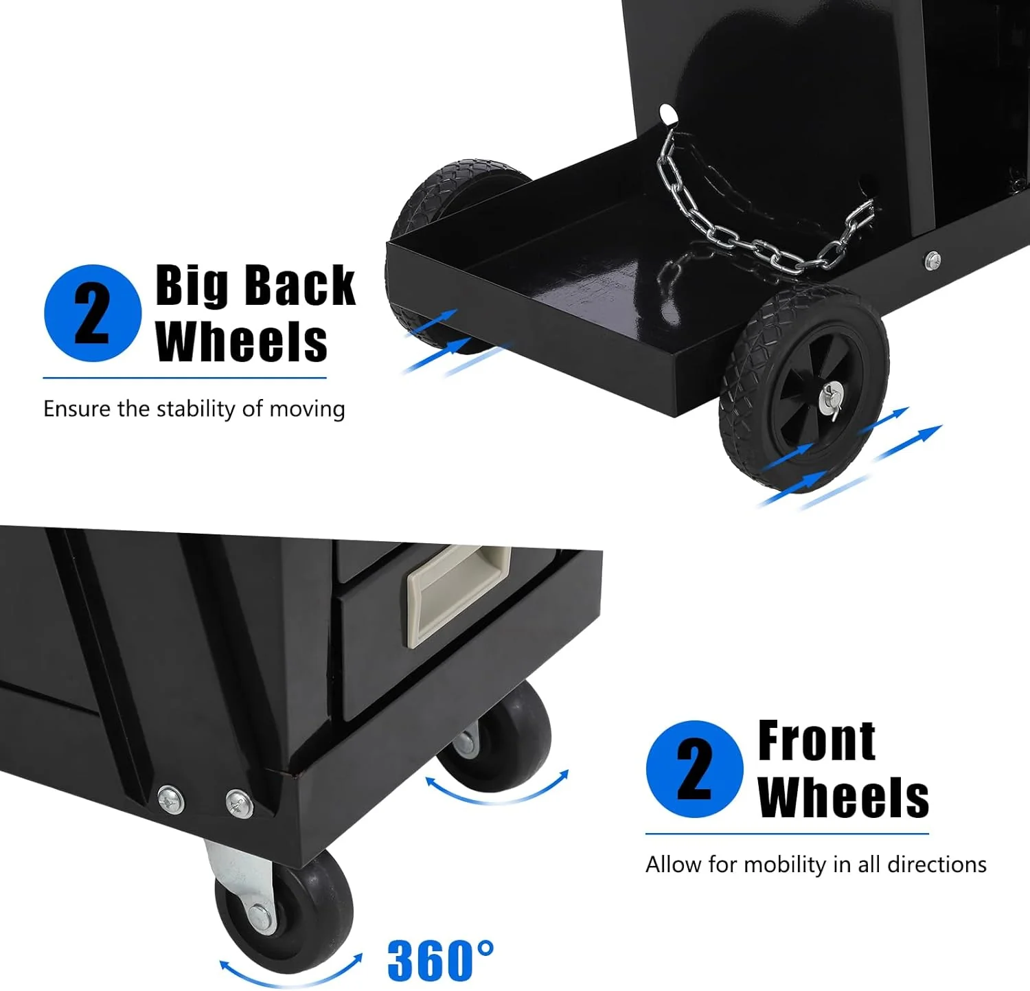 Welding Tool Cart with 4 Drawers – MIG Welder & Plasma Cutter Storage | SKU: S1289 - Image 5