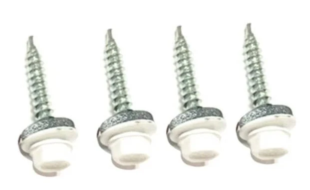 White Hex Washer Siding Head Self-Tapping Screws with Neoprene Seal – Roofing & Siding Fasteners | 1", 1.5", 2" | Carbon Steel