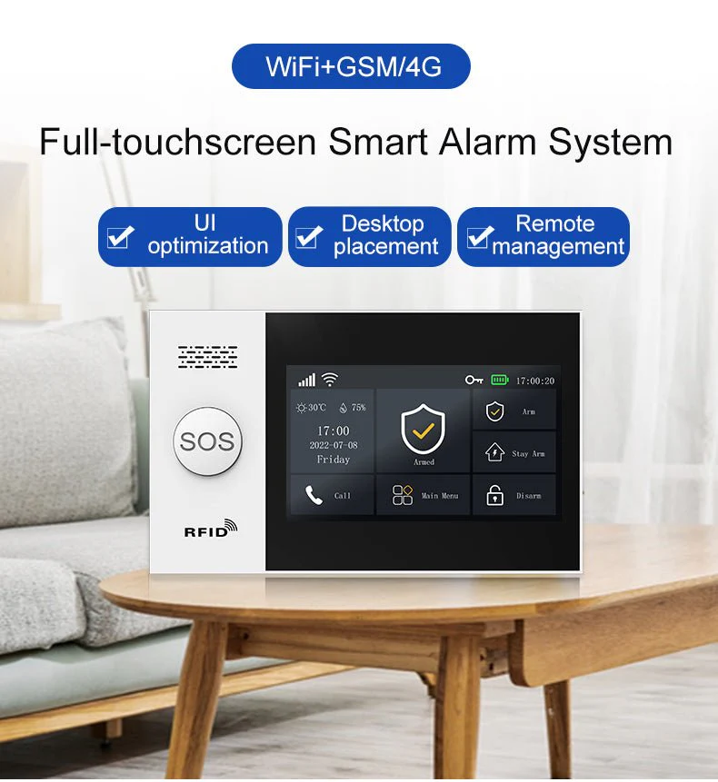 WiFi 4G GSM Home Security Alarm System Wireless Sensor Kit with PIR Motion Detector, Door Sensor, RFID Cards & Siren GS1074G - Image 2