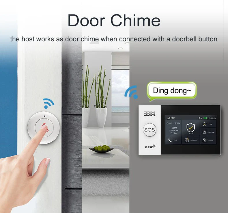 WiFi 4G GSM Home Security Alarm System Wireless Sensor Kit with PIR Motion Detector, Door Sensor, RFID Cards & Siren GS1074G - Image 4
