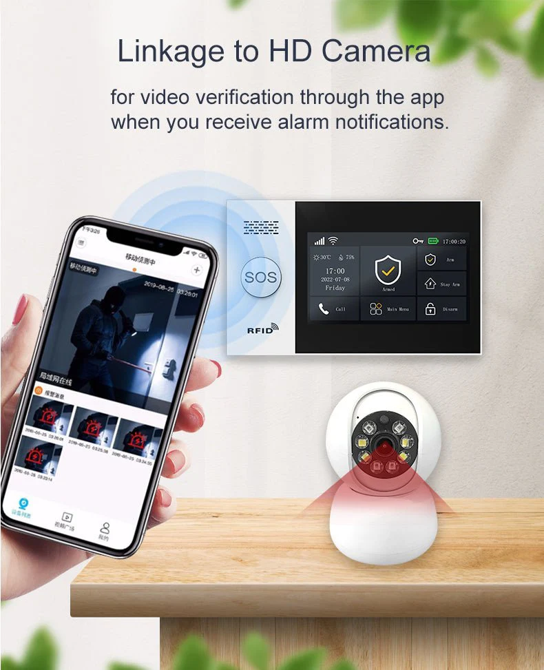 WiFi 4G GSM Home Security Alarm System Wireless Sensor Kit with PIR Motion Detector, Door Sensor, RFID Cards & Siren GS1074G - Image 5