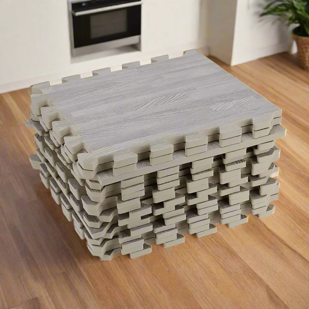 Wood Grain EVA Interlocking Foam Floor Tiles – Anti-Fatigue Mats for Home & Gym Use - Image 3