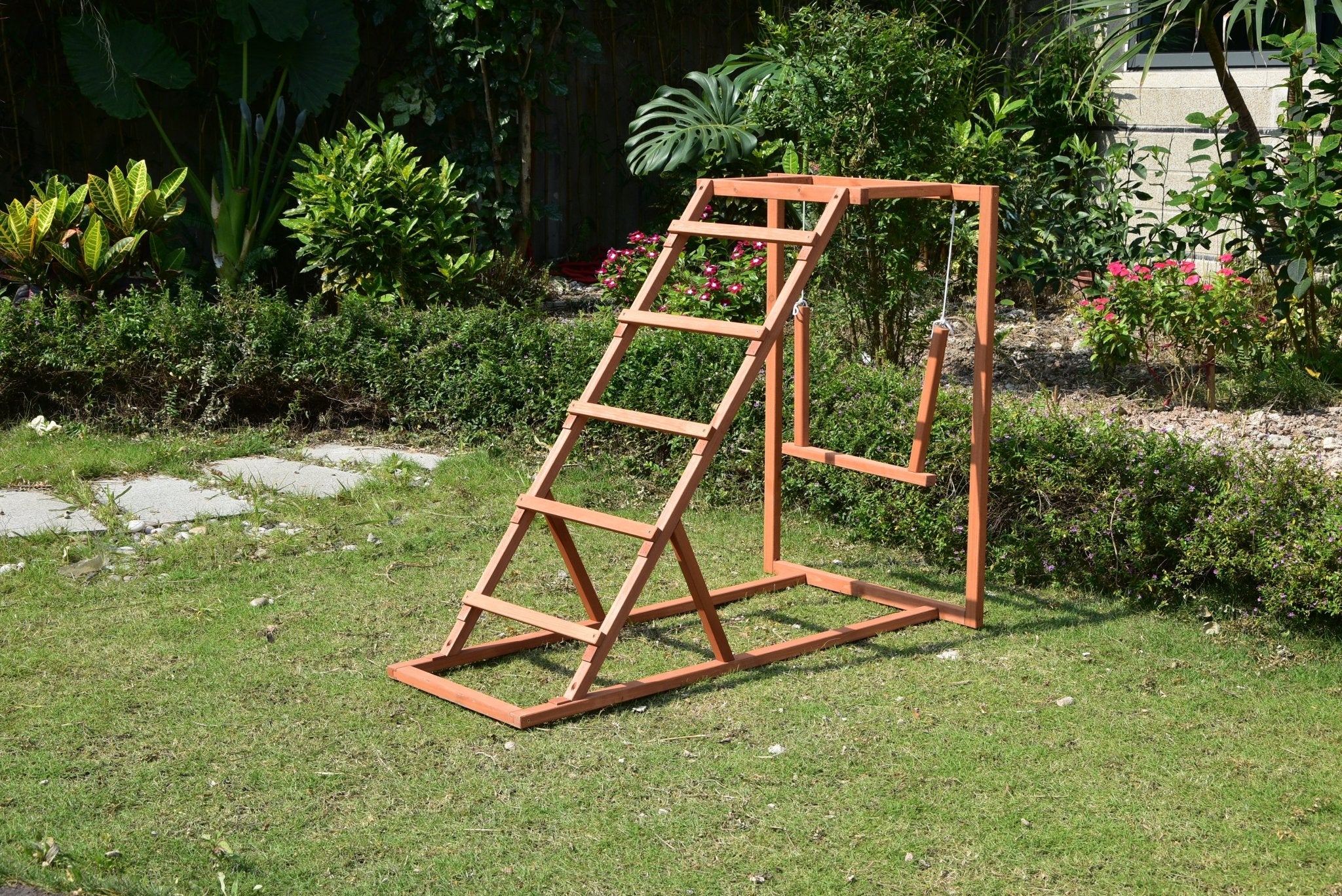 Wooden Chicken Playground with Swing & Perch – Sturdy Farm Coop Accessory | SKU: 357120 - Image 8