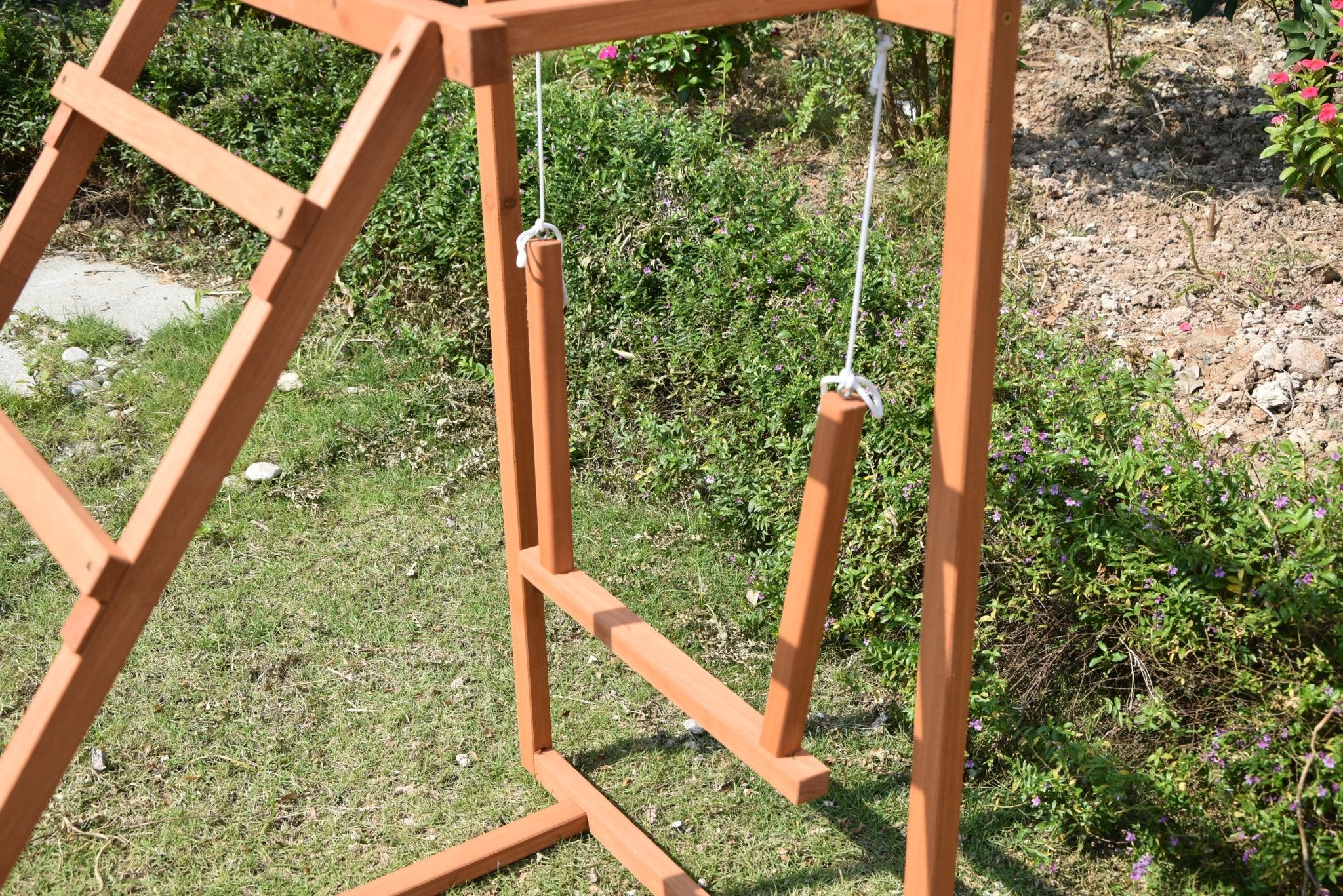 Wooden Chicken Playground with Swing & Perch – Sturdy Farm Coop Accessory | SKU: 357120 - Image 9
