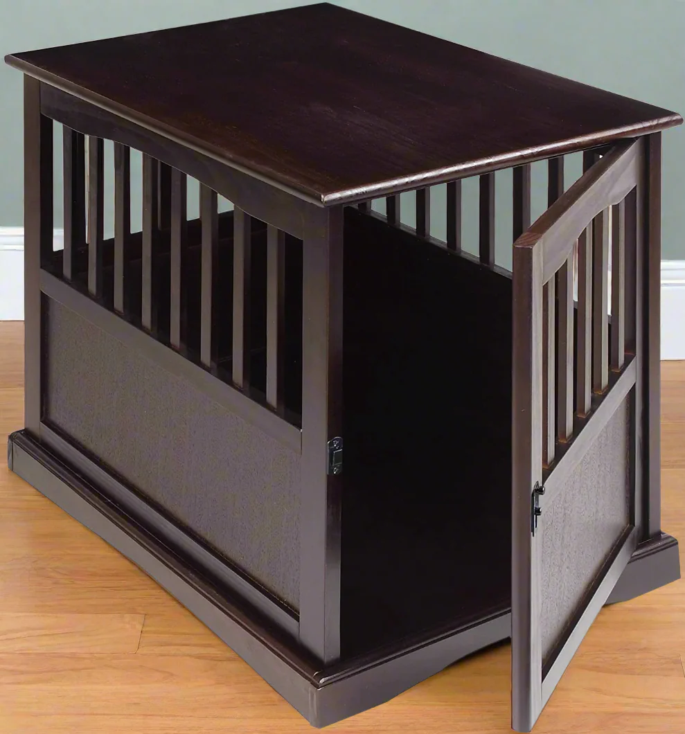 NEW Wooden Dog Cage & Pet Crate End Table – Stylish Indoor Kennel Furniture for Dogs 4112021