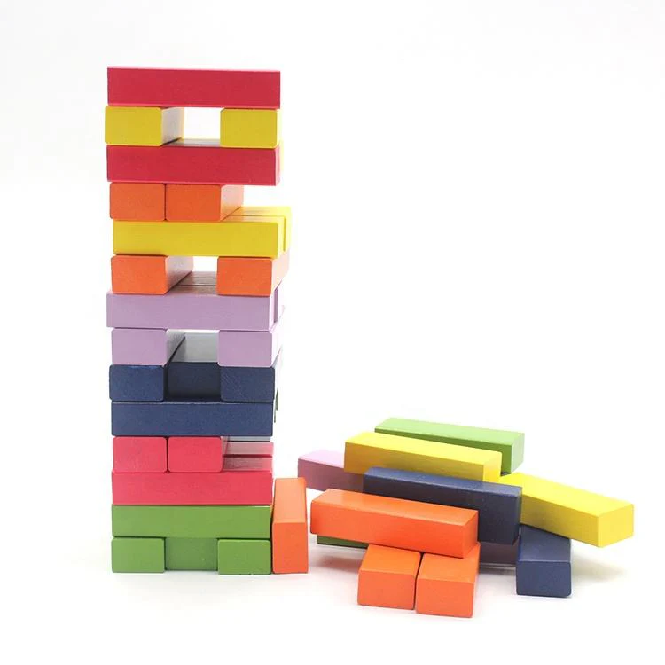 Wooden Stacking Blocks Game – 54 Piece Birch Wood Tower Game for Family & Party Fun | 4J82KM - Image 4