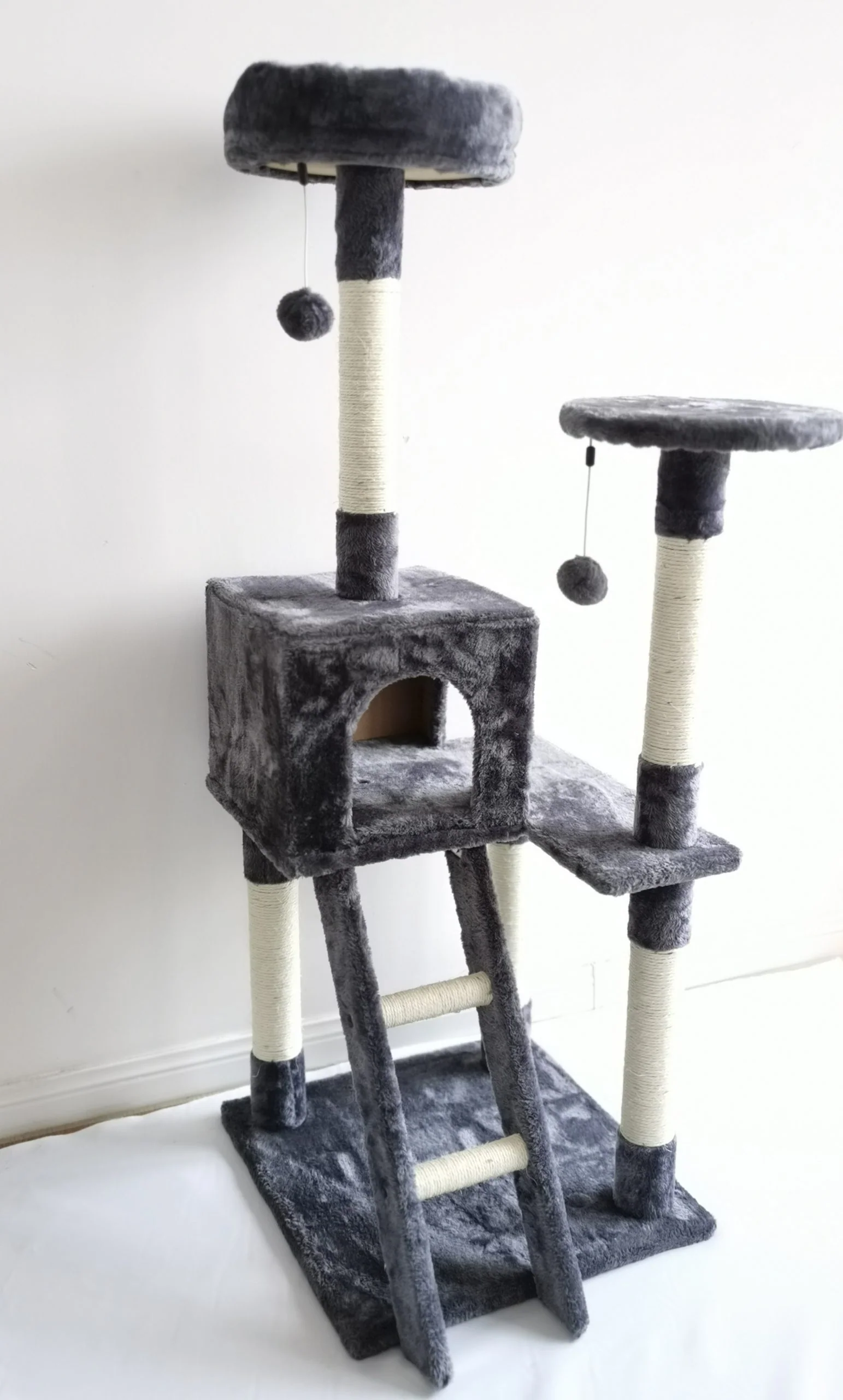 NEW XL Cat Tree Scratching Post with Ladder – Multi-Level Cat Tower for Large Cats & Kittens LBCT04G