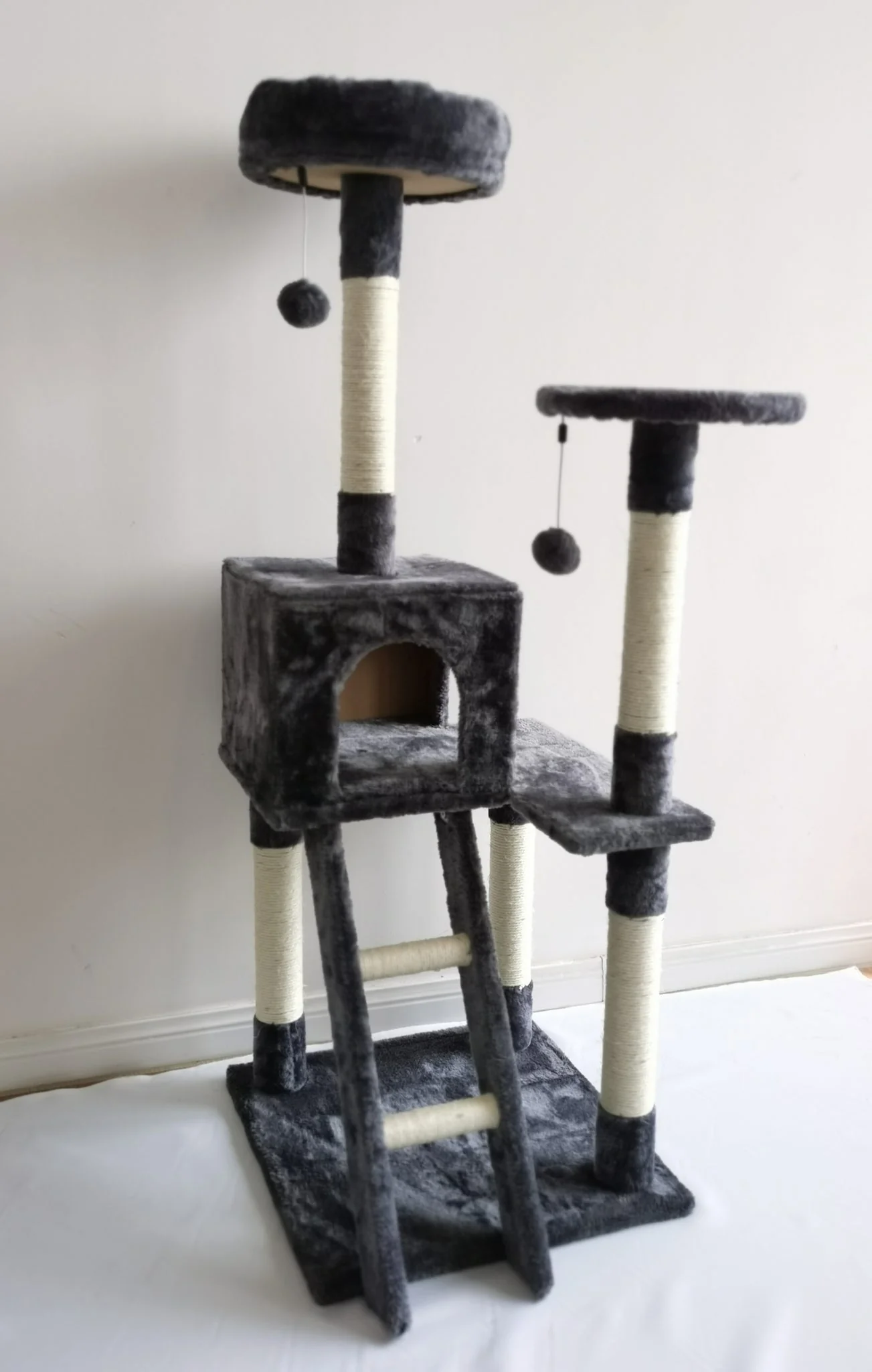 NEW XL Cat Tree Scratching Post with Ladder – Multi-Level Cat Tower for Large Cats & Kittens LBCT04G - Image 11