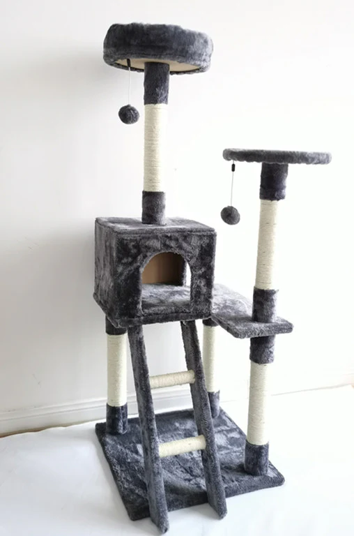 NEW XL Cat Tree Scratching Post with Ladder – Multi-Level Cat Tower for Large Cats & Kittens LBCT04G - Image 12