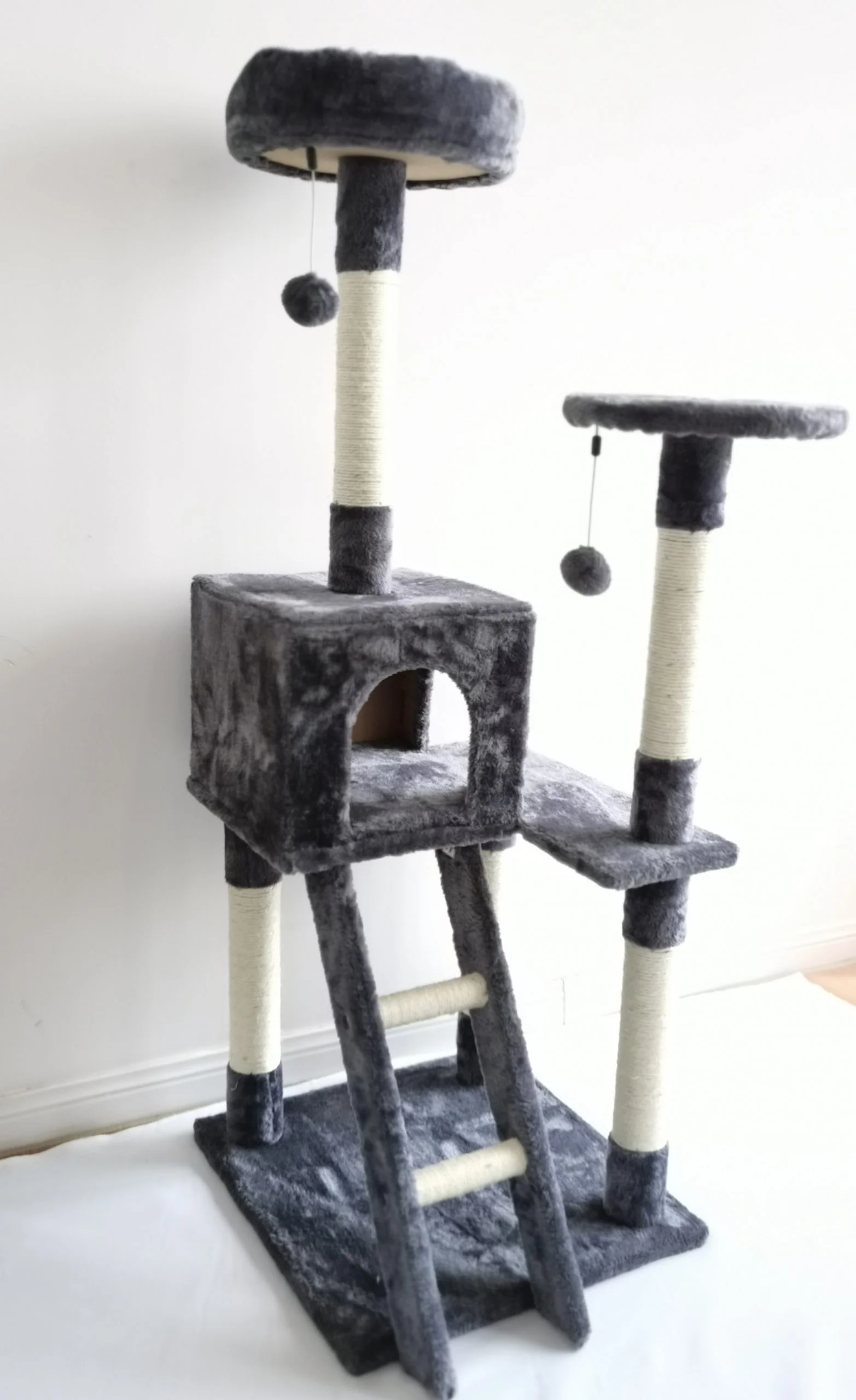 NEW XL Cat Tree Scratching Post with Ladder – Multi-Level Cat Tower for Large Cats & Kittens LBCT04G - Image 14
