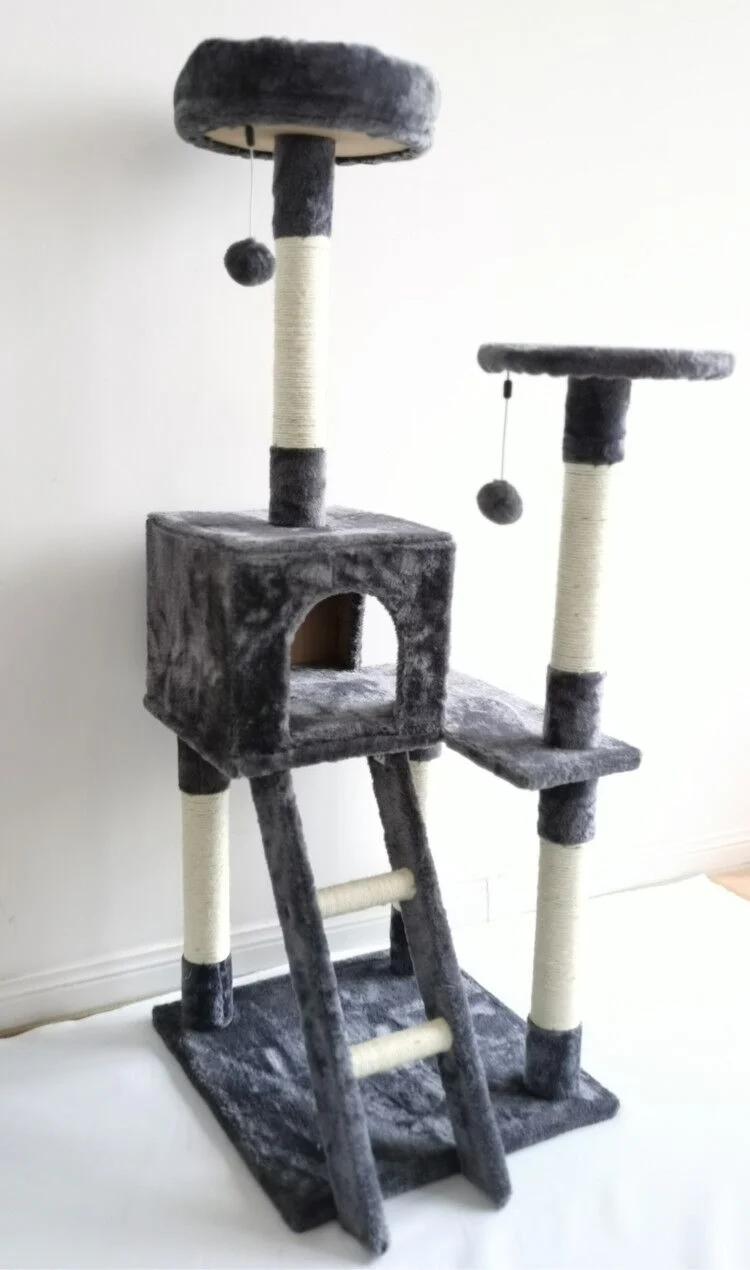 NEW XL Cat Tree Scratching Post with Ladder – Multi-Level Cat Tower for Large Cats & Kittens LBCT04G - Image 15