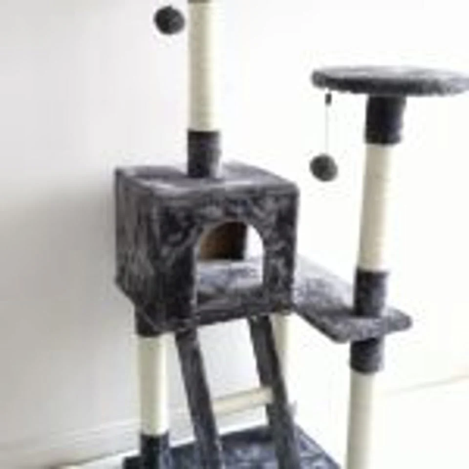 NEW XL Cat Tree Scratching Post with Ladder – Multi-Level Cat Tower for Large Cats & Kittens LBCT04G - Image 2