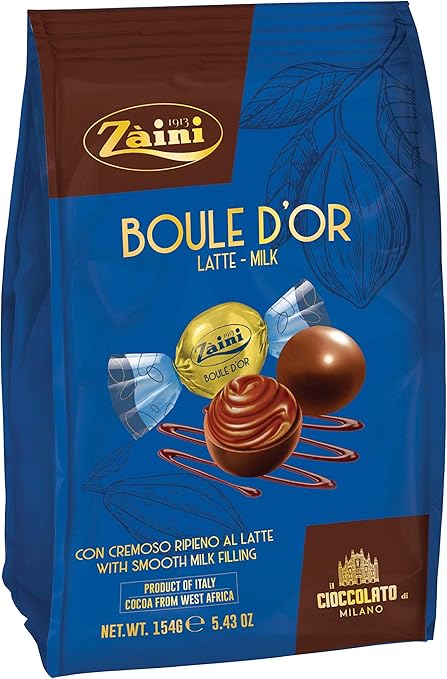 Zaini Boule D'OR Milk Chocolate 154g Imported Italian Filled Chocolate Ball